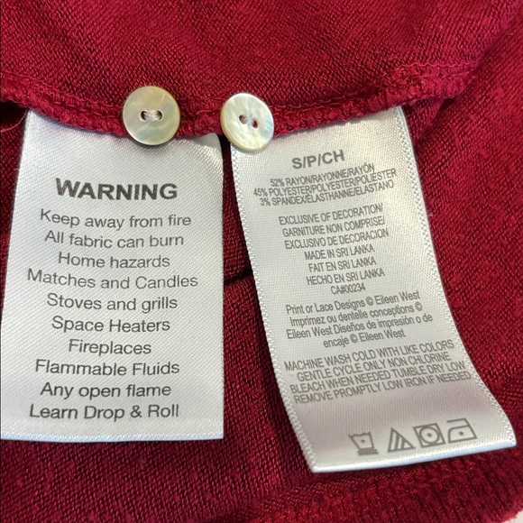 EILEEN WEST Claret Dream Sweater Knit Long Sleeve Ballet Nightgown burgundy sml - Picture 7 of 15